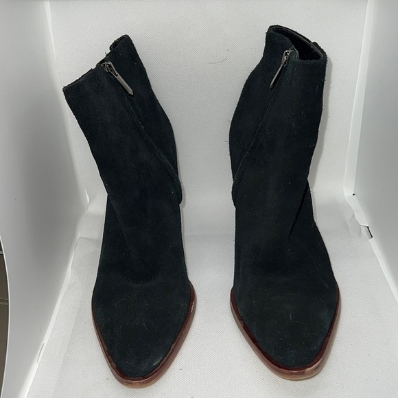 Sam Edelman Blake black suede almond to inside zip ankle boots booties Sz 9 - Picture 4 of 11